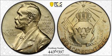 (1995)V10 Medal Alfred Nobel Science Gilt Ag Nominating Committee SP65