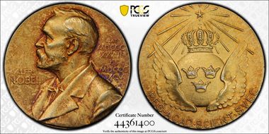 No Date Medal Alfred Nobel Science Gilt Ag Nominating Committee SP63