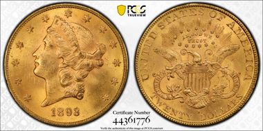 1893-S $20 MS63