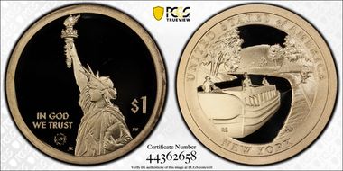 2021-S $1 American Innovation NY Erie Canal First Day of Issue PR69DCAM