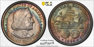 1893 50C Columbian MS66+