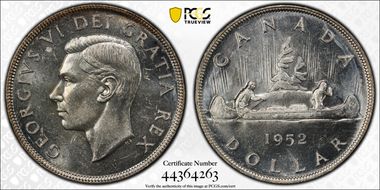 1952 S$1 No WL MS63