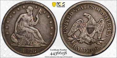 1846 50C Tall Date VF25