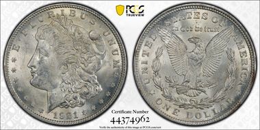 1921 $1 Morgan MS63
