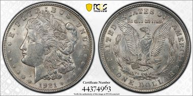 1921 $1 Morgan MS60