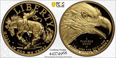 2021-W $100 American Liberty High Relief .9999 Fine PR70DCAM