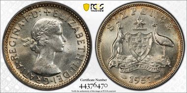 1957(m) 6D KM-58  Ag MS65