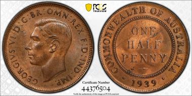 1939 1/2D KM-35 MS64+ BN