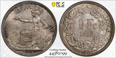 1850 A 1 Fr MS66
