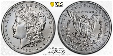 2021-CC Privy $1 Morgan Dollar 100th Anniversary MS69