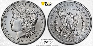 2021-CC Privy $1 Morgan Dollar 100th Anniversary MS70