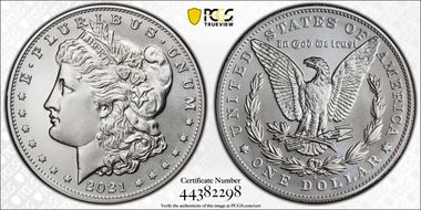 2021-S $1 Morgan Dollar 100th Anniversary MS70