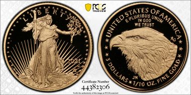 2021-W $5 Gold Eagle - Type 2 Designer Edition PR70DCAM