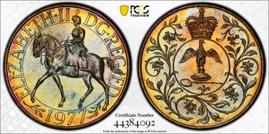 1977 25p Jubilee Cu/Ni S-LL2 MS66