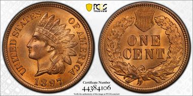 1897 1C MS66RB