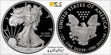 2016-W $1 Silver Eagle 30th Anniversary Lettered Edge PR70DCAM