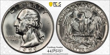 1959 25C Type B Reverse, FS-901 MS65