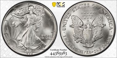 1986 $1 Silver Eagle MS68