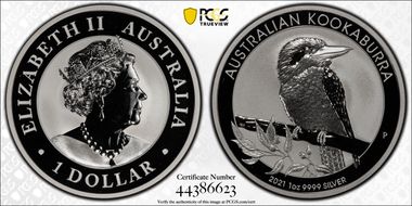 2021-P $1 Kookaburra Ag MS68