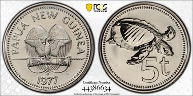 1977 5 Toea MS68