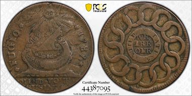 1787 Fugio 1C United States, 4 Cinq VF20BN