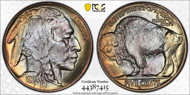 1924-S 5C MS66+