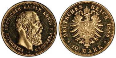 1888-A 10 Mk J-247 Friedrich PR63CAM