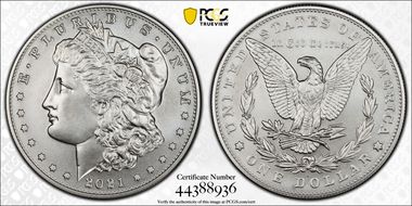 2021-S $1 Morgan Dollar 100th Anniversary MS70