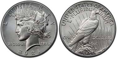 2021 $1 Peace Dollar 100th Anniversary MS69