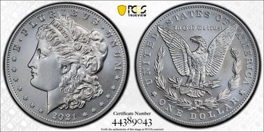 2021-S $1 Morgan Dollar 100th Anniversary MS70