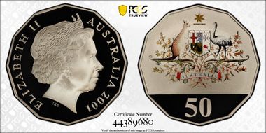 2001 50C Centenary of Federation Colorized PR70DCAM