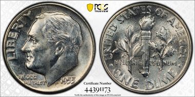 1955-D 10C MS64FB