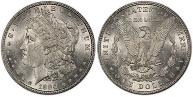 1884 $1 AU58