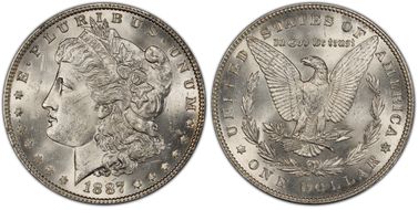 1887 $1 MS62