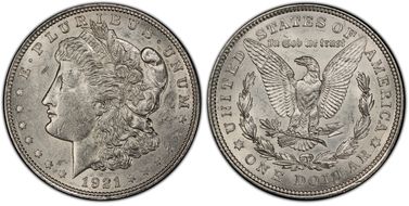 1921 $1 Morgan AU58