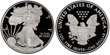 2021-W  $1 Silver Eagle - Type 1 PR69DCAM