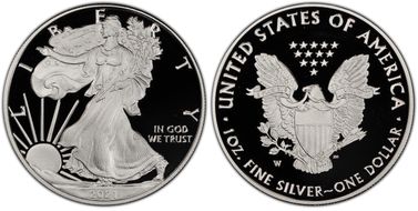2021-W  $1 Silver Eagle - Type 1 PR70DCAM