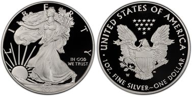 2021-W  $1 Silver Eagle - Type 1 PR70DCAM