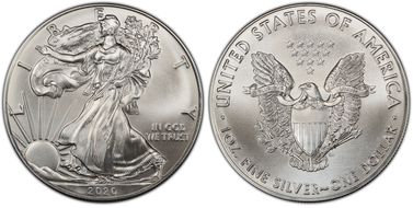 2020 $1 Silver Eagle MS70