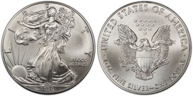 2020 $1 Silver Eagle MS70
