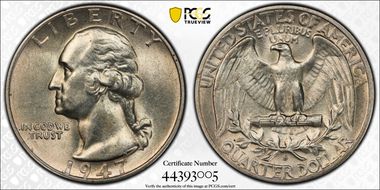 1947-S/S 25C RPM, FS-501 AU58