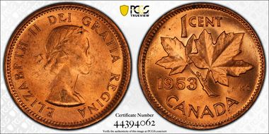 1953 1C No Strap MS64RD