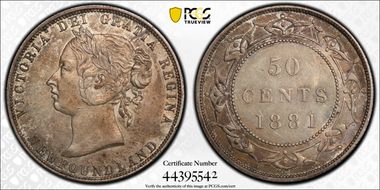 1881 50C AU53
