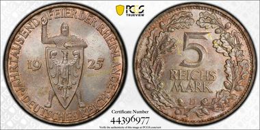 1925-D 5 Mk 1000 Years J-322 MS65