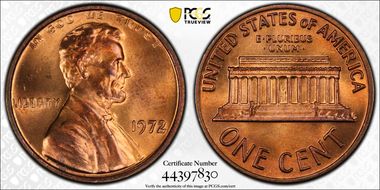 1972 1C Doubled Die Obverse MS66RB