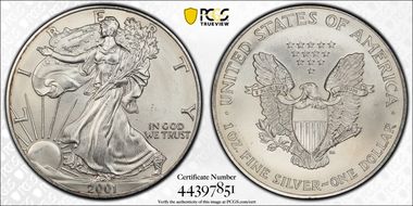2001 $1 Silver Eagle N1