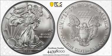 2020 $1 Silver Eagle MS70