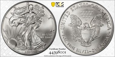 2020 $1 Silver Eagle MS69