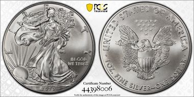 2020 $1 Silver Eagle MS69