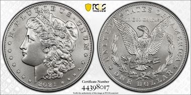 2021-D $1 Morgan Dollar 100th Anniversary First Strike MS70